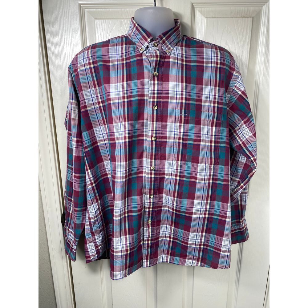 GANT Salty Dog Plaid Button Down Shirt‎ Long Sleeve Casual Preppy Large